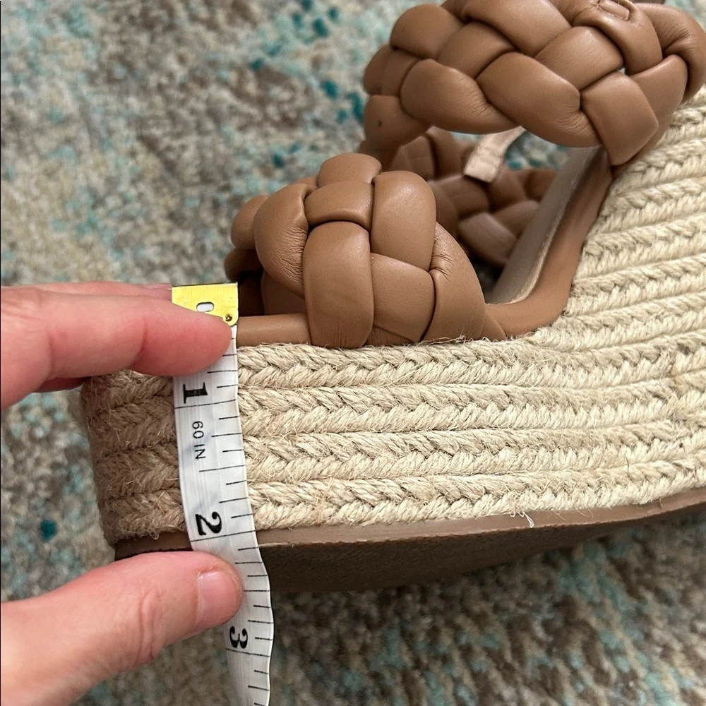 Tan Braided Wedge Sandals